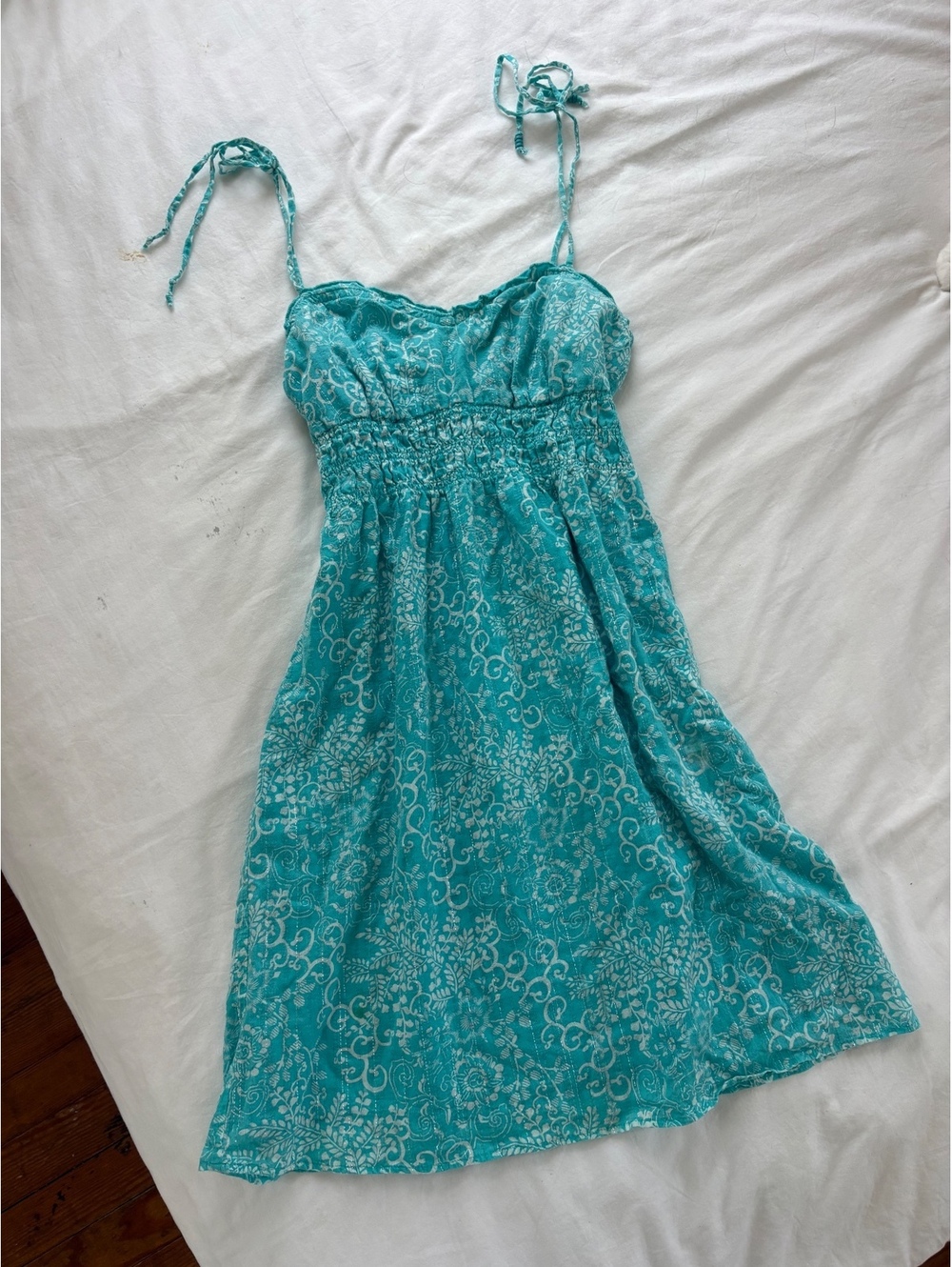 2000s y2k Guess turquoise spaghetti strap dress